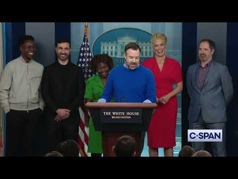 Ted Lasso Cast at the White House Press Briefing