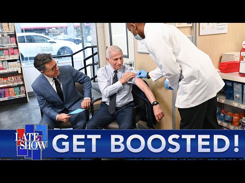 Dr. Fauci Gets His Booster Shot LIVE on The Late Show