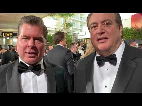 Green Book writers Nick Vallelonga and Brian Curry on the 2019 Golden Globes red carpet