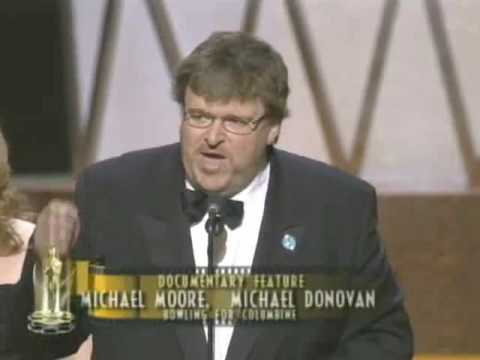 Michael Moore winning an Oscar® for &quot;Bowling for Columbine&quot;