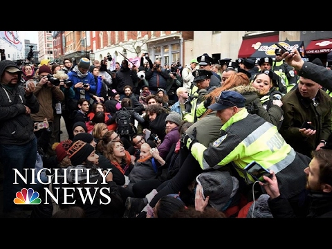 Violent Anti-Trump Protests Try To Steal Spotlight On Inauguration Day | NBC Nightly News