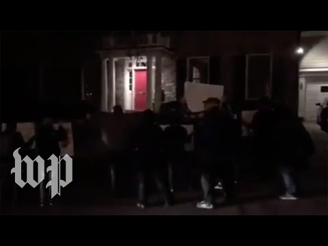 ‘We know where you sleep at night’: Protesters surround Tucker Carlson’s home