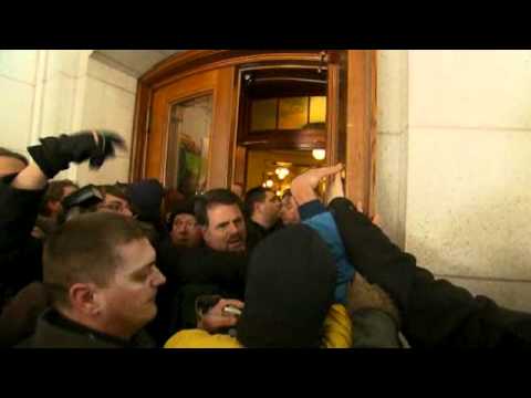 Protesters storm Wisconsin capitol