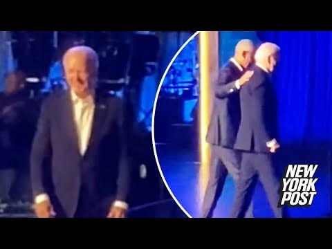Biden appears to freeze up, has to be led off stage by Obama at mega-bucks LA fundraiser