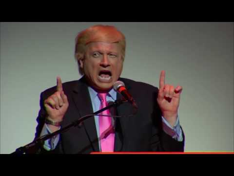Donald Trump impersonator John Di Domenico presenting at the Razzie