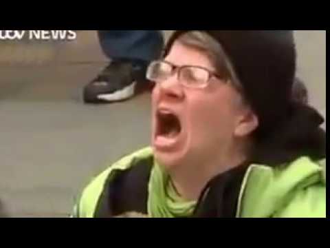 Hillary Supporter Screams as Trump takes oath
