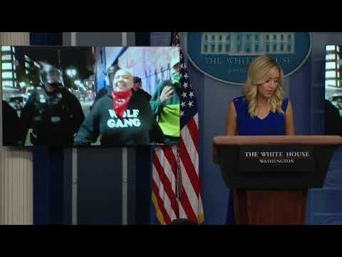 Kayleigh McEnany plays Portland riot video at briefing