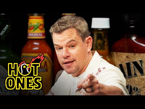 Matt Damon Sweats From His Scalp While Eating Spicy Wings | Hot Ones