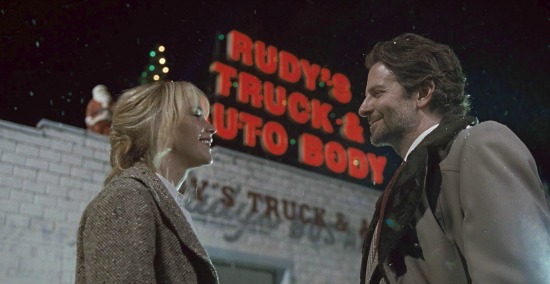 Jennifer Lawrence and Bradley Cooper in JOY.