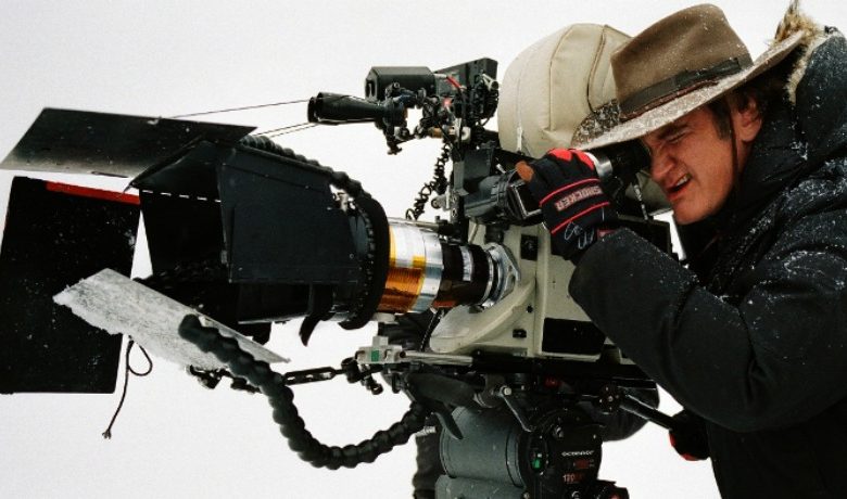 Director Quentin Tarantion on set of The Hateful Eight