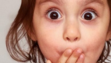 Shocked child face