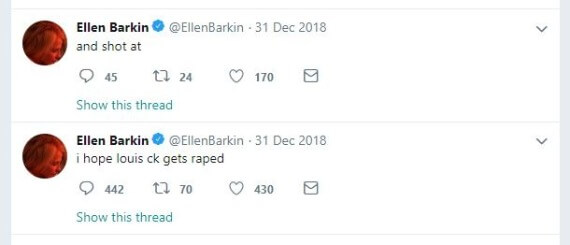 Ellen Barkin hate tweets