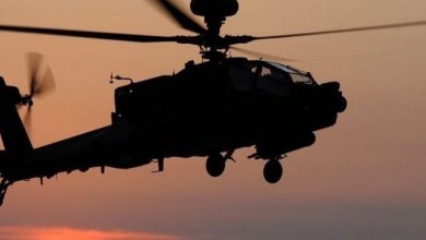 A helicopter flying in the sky