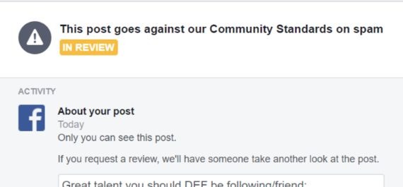 Facebook censorship example