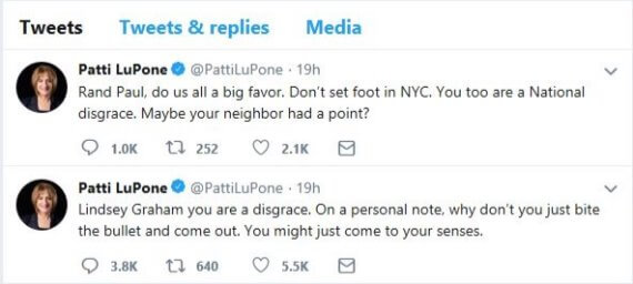Patti LuPone tweets Graham Paul