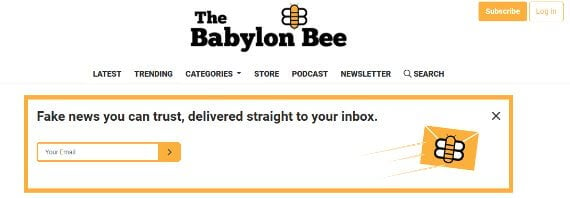 babylon bee masthead fake news