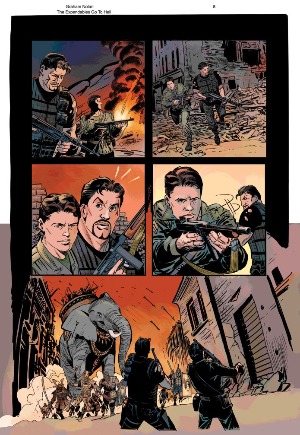 The Expendables in Hell comic book panel