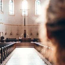 A close up of a church