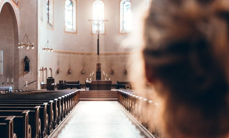 A close up of a church