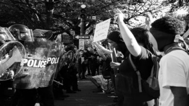 Protestors clash with police