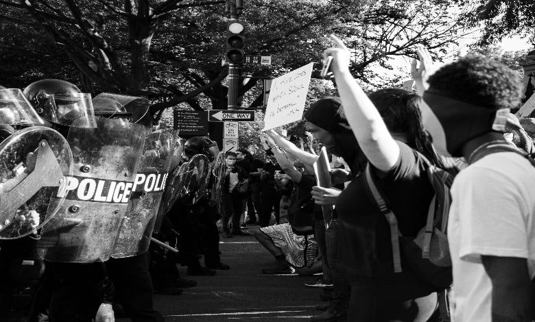 Protestors clash with police