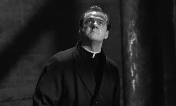 Karl Malden plays a priest delivering a critical sermon in 'On the Waterfront.'