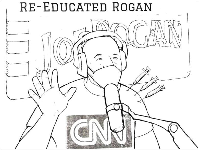Joe Rogan Re educated editorial cartoon