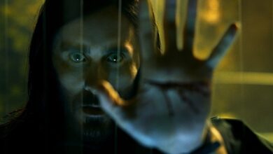Morbius review Jared Leto bloody hand