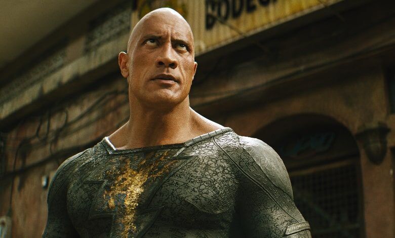 black Adam review Dwayne Johnson stare