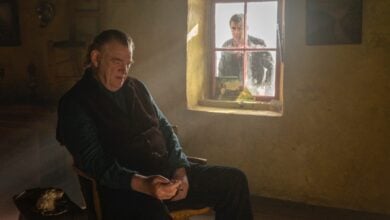 the-banshees-of-inisherin-review Gleeson Farrell window-2