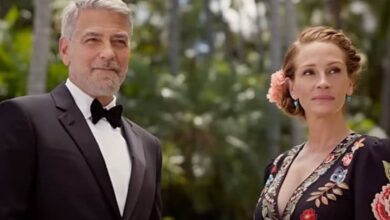 ticket to paradise review Clooney tux