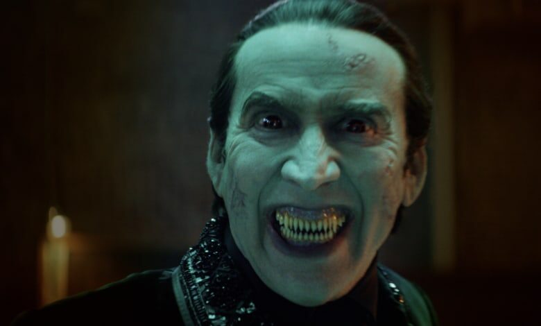 Renfield review Nicolas Cage fangs