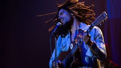 bob-marley-one-love-review dreadlocks in air