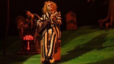 Beetlejuice Beetlejuice review Michael Keaton guitar