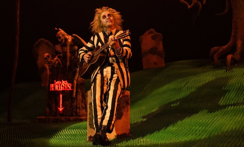 Beetlejuice Beetlejuice review Michael Keaton guitar
