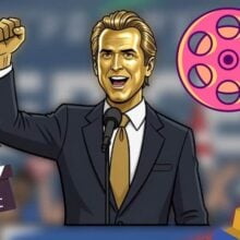 Hollywood Newsom voting progressive