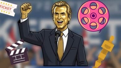 Hollywood Newsom voting progressive