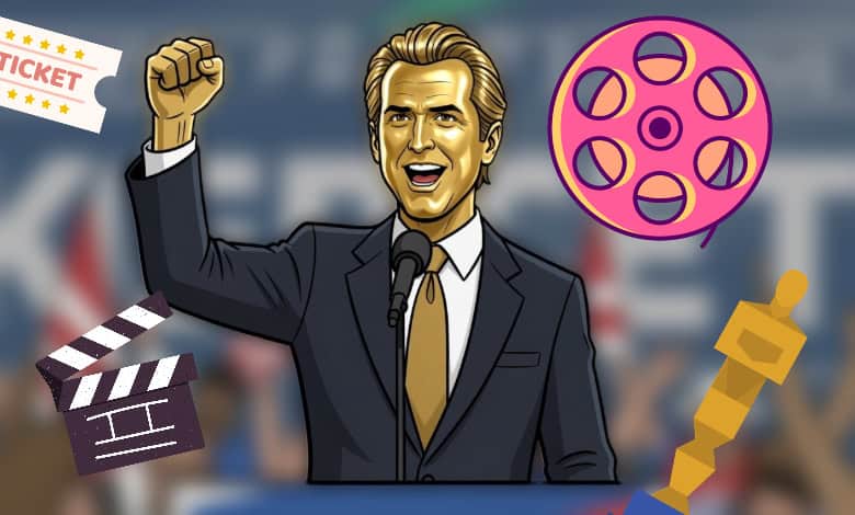 Hollywood Newsom voting progressive