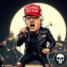 Donald Trump as a punk rocker