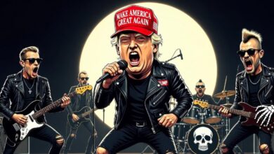 Donald Trump as a punk rocker