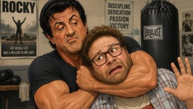 ChatGPT Sylvester Stallone Seth Rogen headlock -2