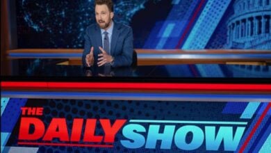 Daily Show Jordan Klepper at desk-