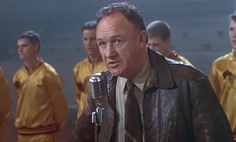 Hoosiers review 1986 Gene Hackman microphone-
