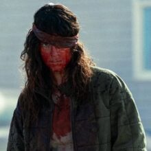 ONSLAUGHT review Adria Arjona eye patch-